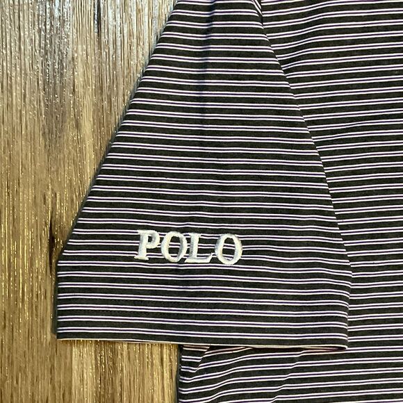 POLO GOLF Ralph Lauren Gray Stripe POLO SHIRT Citi‎ Mens Size Small big Pony - Picture 5 of 10